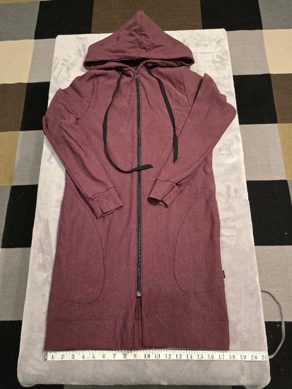 DAUB + DESIGN Longline Zip-Up Hoodie Jacket (Size Small)